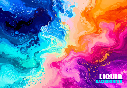 Colorful Abstract Liquid Marble Background Texture