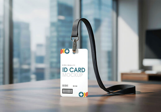 Modern Corporate Lanyard ID Card Mockup