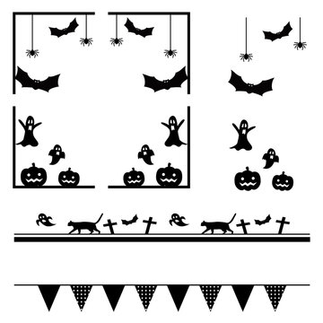 ハロウィン　モノクロフレームシリーズのアイテムセット