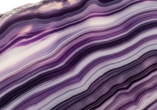 Natural purple agate geode slice with detailed banding pattern
