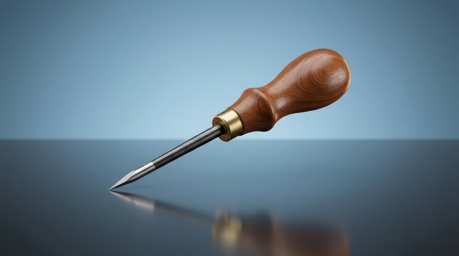 Scratch awl 3D render marking instrument engineered for layout creation surface scribing and fabrication accuracy