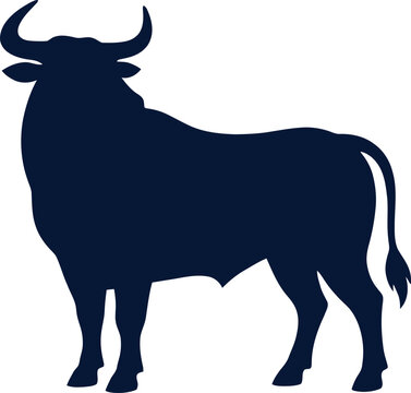 Blue bull standing silhouette