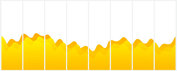 Fototapeta premium Abstract yellow fluid wave background divided by thin white vertical lines.