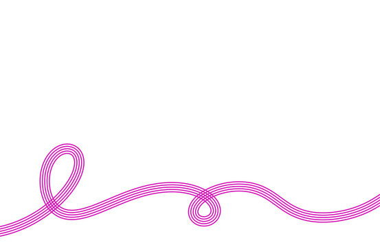 Decorative Pink Abstract Swirl Isolated on Transparent Background, Handdrawn