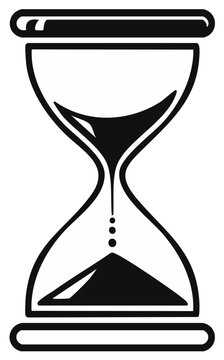 Hourglass Icon Vector Illustration Displaying Running Time Flowing Sand Grains as Time Measurement