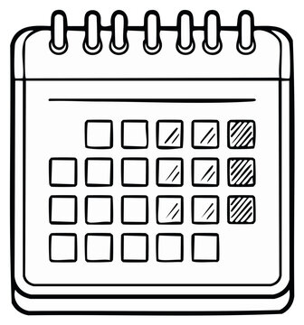 Calendar Outline Illustration Planning and Organization Schedule Reminder System