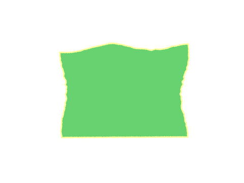 A soft green square decorative pillow with a subtle textured yellow border