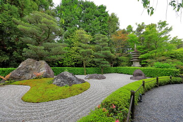 Obraz premium Yokoen Garden in Taizoin Temple, a Zen Buddhist complex founded in 1404 in Ukyo Ward, Kyoto, Japan