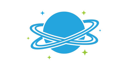 Planet with rings and stars a flat vector silhouette celestial sphere © Lamiya Khanom
