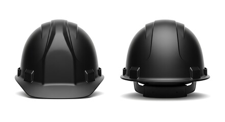 Fototapeta premium mockup of a black color hard hat helmet