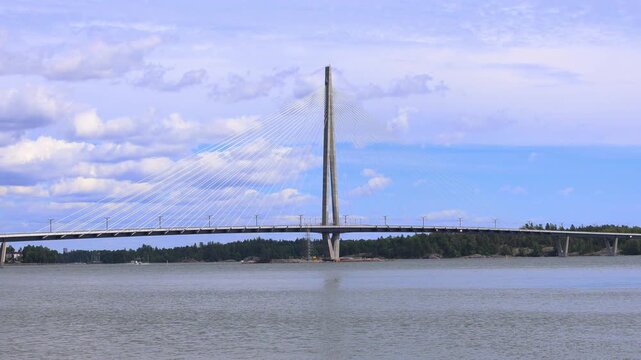 A bridge across a sea bay. Beautiful scenery