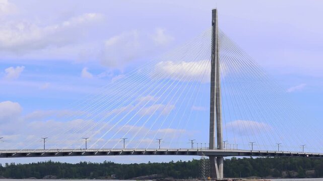 A bridge across a sea bay. Beautiful scenery