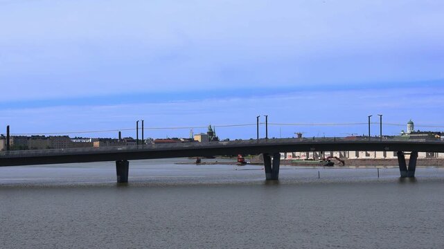 A bridge across a sea bay. Beautiful scenery