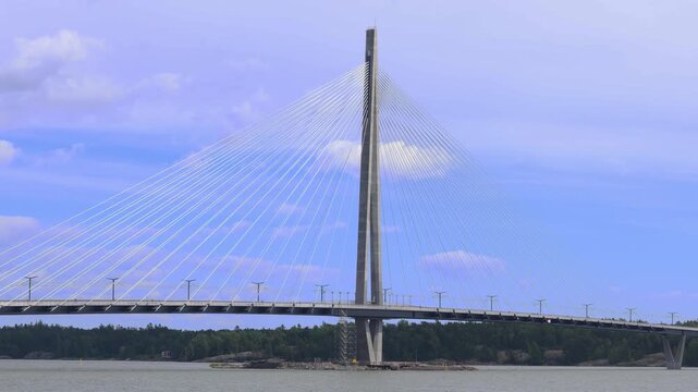 A bridge across a sea bay. Beautiful scenery