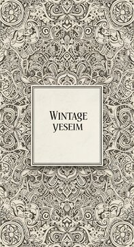 Vintage vesica piscis geometric pattern design.