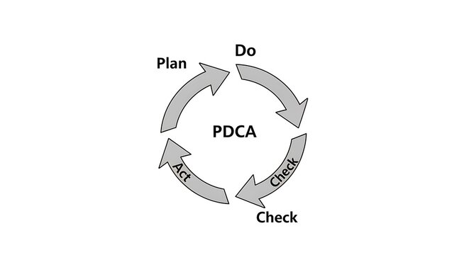 PDCA cycle diagram for continuous improvement process.