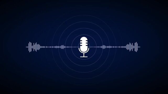 Audio sound animation generates concentric record wave fields on black. Streaming broadcast interfaces implement an audio sound animation asset. Technical audio sound animation.