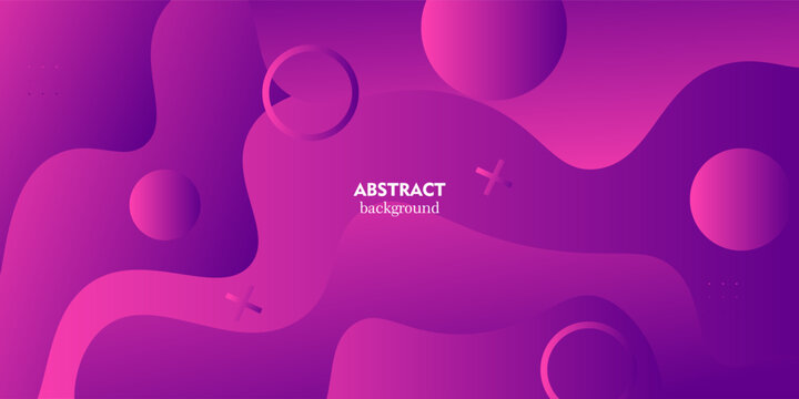 Purple gradient abstract background design concept with fluid shape pattern elements. Simple and trendy banner style. Eps10 vector.