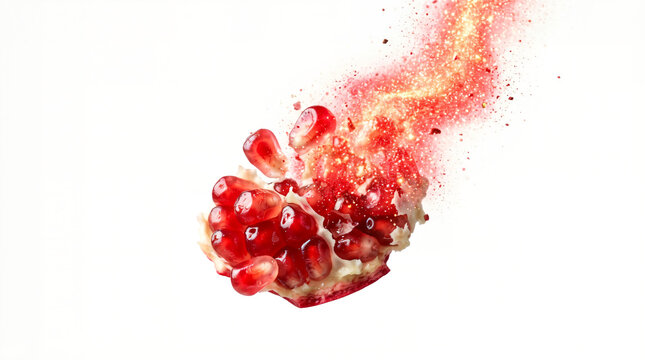 Vibrant pomegranate burst digital illustration