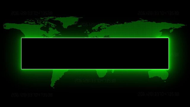 Global technology animation borders green neon geographic matrix shapes. Cyber military strategic software tools require a global technology animation. Clear global technology animation.