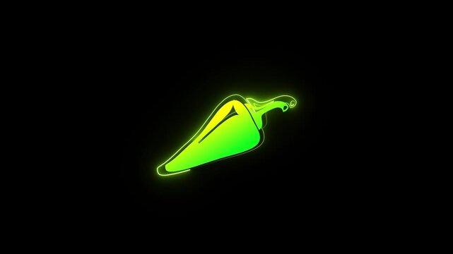 Chili vegetable animation outlines spicy organic pepper shapes on black. Restaurant kitchen menu directory tools apply a chili vegetable animation layout. Creative chili vegetable animation.