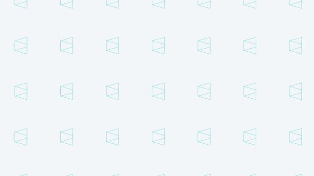 seamless loop of rotating 3D cube patterns on a white background, creating a dynamic and futuristic visual effect. The teal-colored cubes rotate in a repetitive motion.