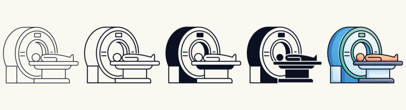 MRI Scanner Icons Set