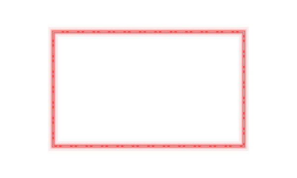 Red dashed rectangular border frame isolated on transparent background