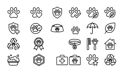 Fototapeta premium Pet care and safety icons