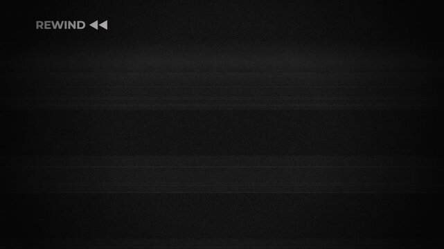 VHS Rewind Screen Overlay with Retro Noise and Analog Distortion 4k video animation seamless loop