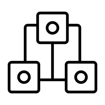 Interconnection Icon - Black Outline