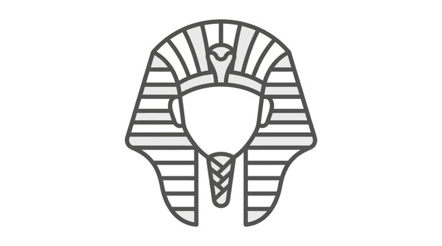 Modern Minimalist Line Art of an Ancient Egyptian Pharaoh s Headdress with Uraeus Symbol with high quality professional line art symbols for modern creative design and digital branding projects