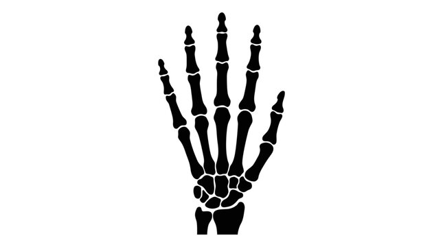 Helloween Black skeleton hand, bone, Halloween icon, vector graphic vector