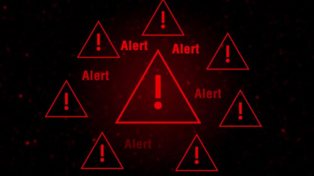 Hazard alert signals flash rapid high risk parameter updates across system tracking terminals. Emergency industrial machinery panels deploy hazard alert signals loop assets.