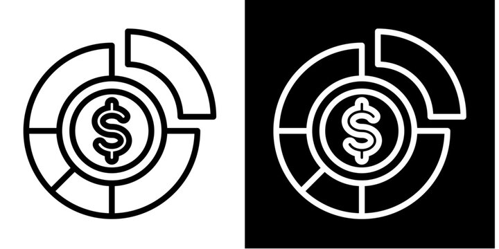 Financial Distribution Icon Set White Style Collection
