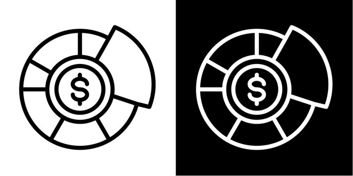 Budget Allocation Icon Set White Style Collection