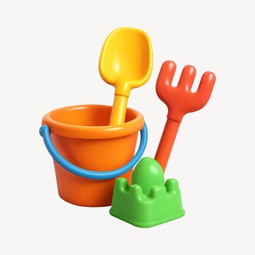 Colorful beach toys for kids.