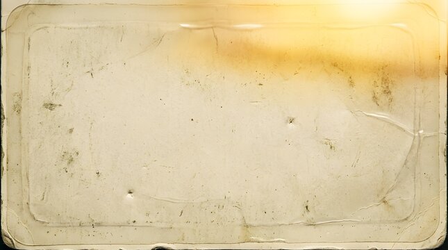 Vintage 90s plastic toy packaging texture with minor scuffs and yellow light leaks