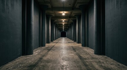 Fototapeta premium Long empty corridor high ceiling multiple hall exhibition centre.The backdrop for stands, booth,market,trade show.Conversation