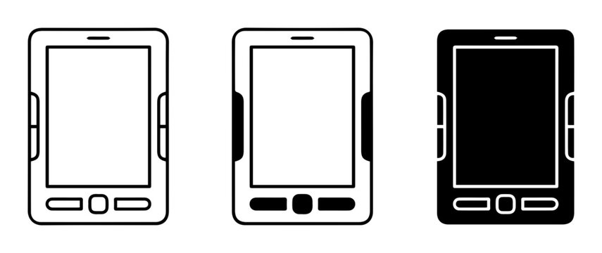 E-reader Icons, Digital Tablet Vector Graphics, Electronic Book Reader Set