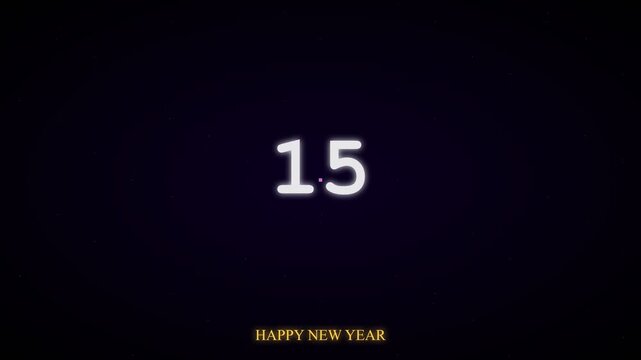 Countdown to New Year, Glowing Number 19 on Black Background