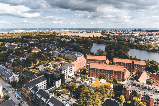 view of copenhagen from the Vor Frelsers Kirke's tower in christiania
