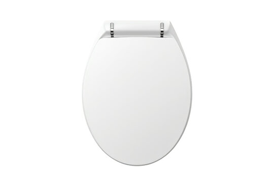 White oval toilet seat with lid closed, top view, promoting hygiene, cleanliness, and modern bathroom design on transparent background