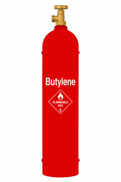Vector illustration of butylene gas cylinder with white background