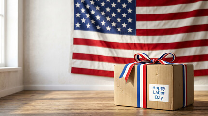 Obraz premium Labor day gift box