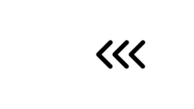 Animated left-pointing arrow sequence for ui navigation and motion directional
