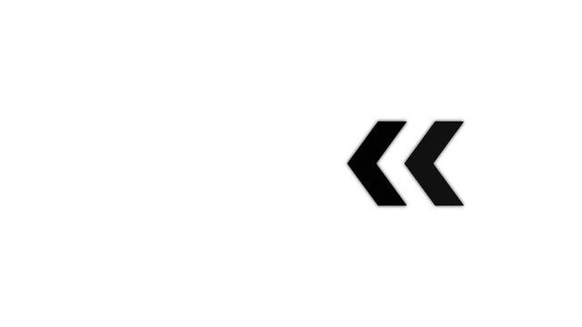 Minimalist animated left-pointing arrows sequence on white background, for ui pointer direction