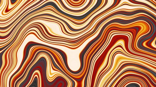 Elegant Tigers Eye Gemstone Pattern Hot Chocolate Caramel Cream Fluid Marbling Loop