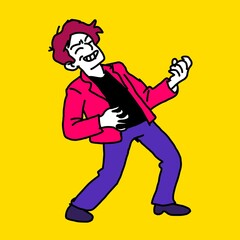 Retro Pop Art Dancing Music Poster Background