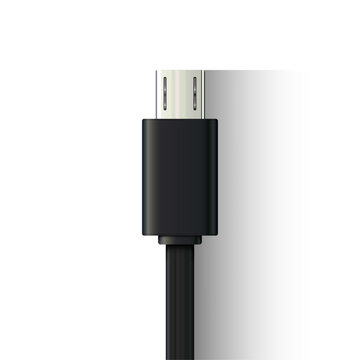 Micro USB Charging Cable Vector &ndash; Realistic Android Connector Plug Icon
